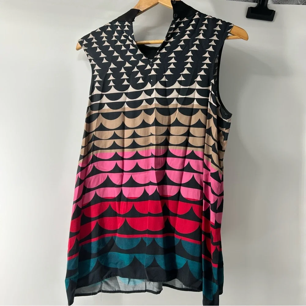 Corey Lynn Calter Geometric Blouse Large - Picture 3 of 5